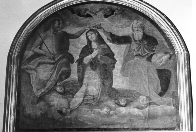 INCORONAZIONE DI MARIA VERGINE (dipinto) - ambito italiano (sec. XVII)