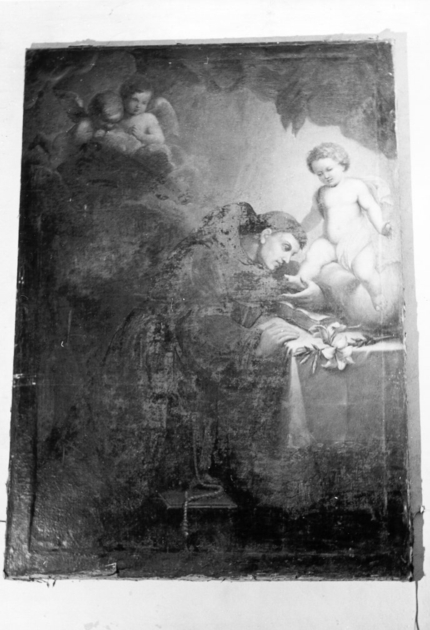 apparizione di Gesù Bambino a Sant'Antonio da Padova (dipinto) - ambito italiano (sec. XVIII)