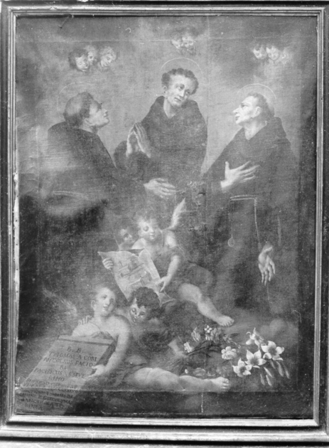 Beato Tommaso da Cori, Nicolò Fattori e Pacifico da San Severino (dipinto) di Tommasi Guglielmo (sec. XVIII)