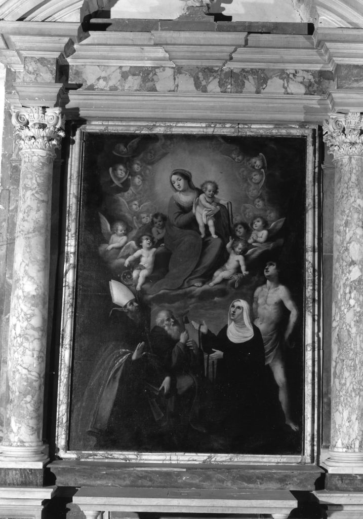 MADONNA DEL ROSARIO (dipinto, opera isolata) di Petrazzi Astolfo (prima metà sec. XVII)