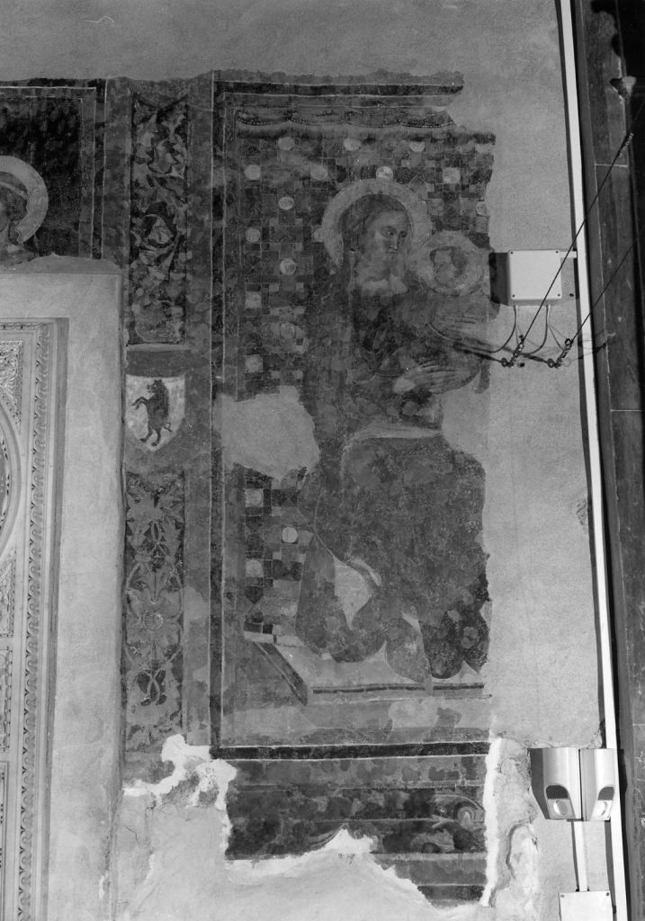 MADONNA CON BAMBINO IN TRONO (dipinto, frammento) - bottega toscana (fine/inizio secc. XIV/ XV)
