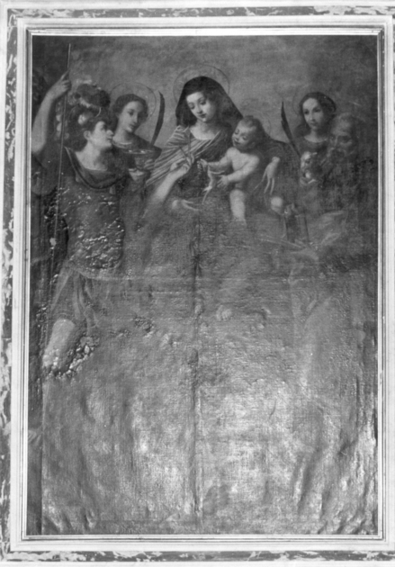 Madonna con Bambino e Santi (dipinto) di Mannucci Gaspare (prima metà sec. XVII)