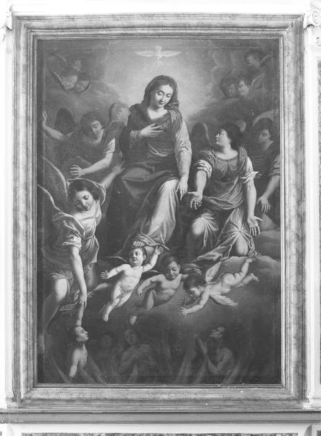MADONNA CHE INTERCEDE PER LE ANIME DEL PURGATORIO (dipinto) - ambito italiano (sec. XIX)