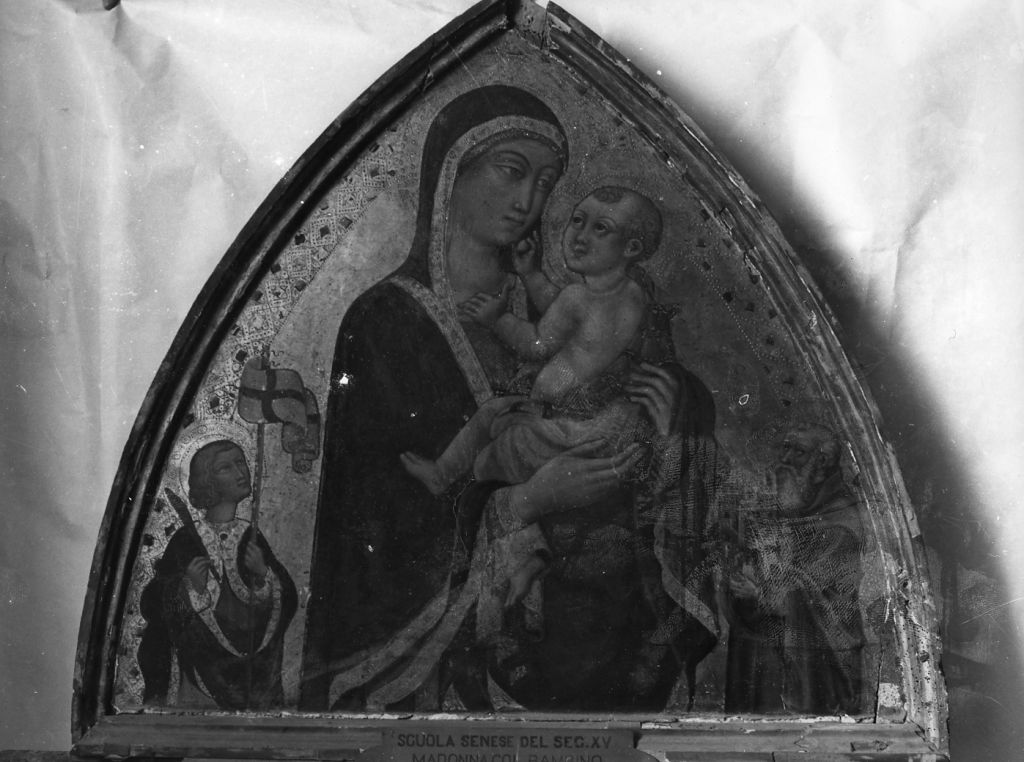 Madonna con Bambino tra Sant'Ansano e Sant'Ottaviano (dipinto) di Priamo della Quercia (prima metà sec. XV)