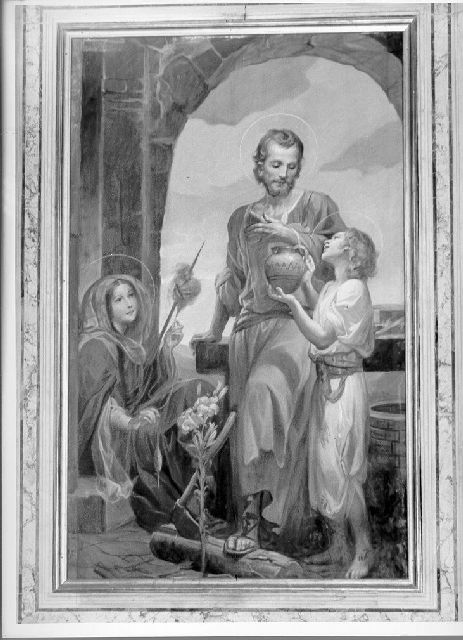 SACRA FAMIGLIA (dipinto) di Traverso Mattia (sec. XX)