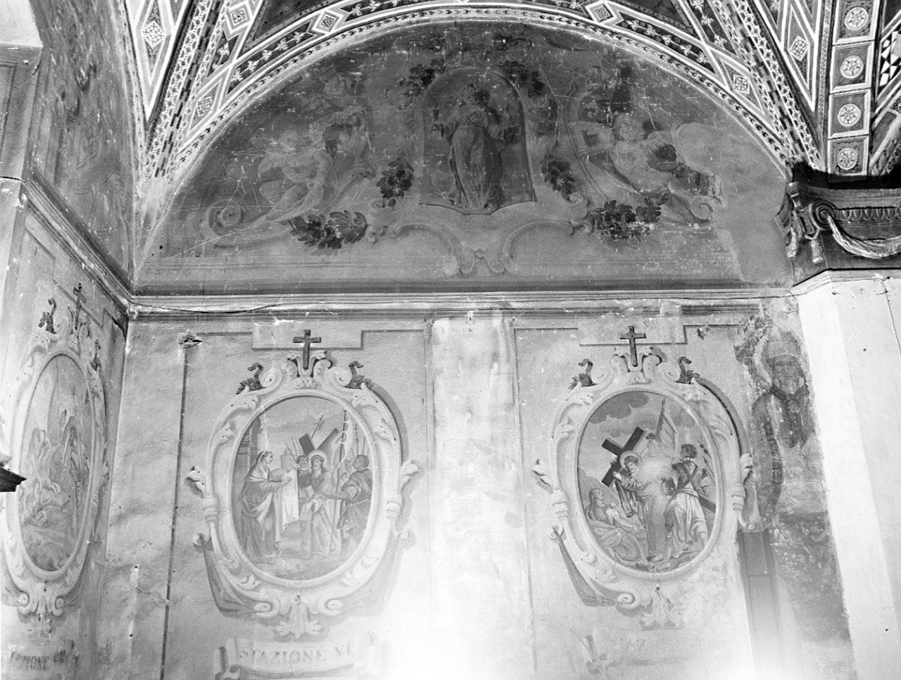 stazioni di via crucis/ scene religiose (decorazione pittorica) - ambito toscano (sec. XVIII)