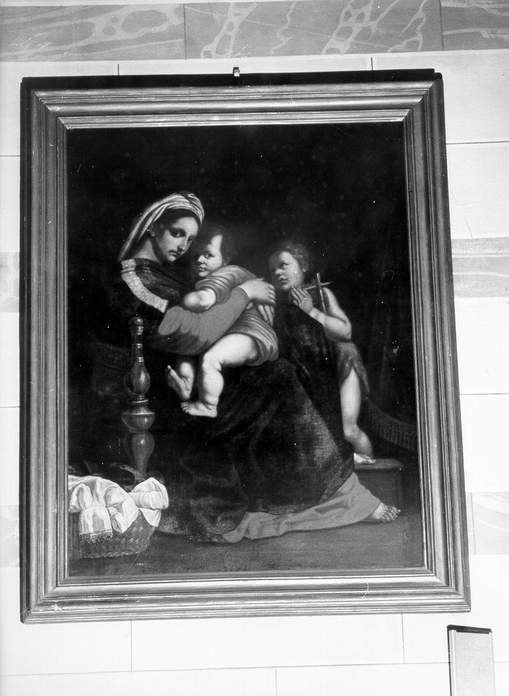 Madonna della Seggiola, Madonna con Bambino e San Giovannino (dipinto, opera isolata) - ambito toscano (ultimo quarto sec. XIX)