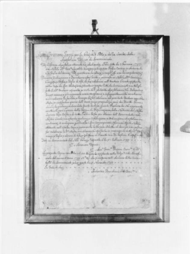 documento - bottega italiana (sec. XVIII)