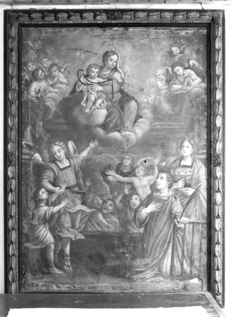 Madonna del Carmelo e santi (dipinto) - ambito italiano (sec. XVII)