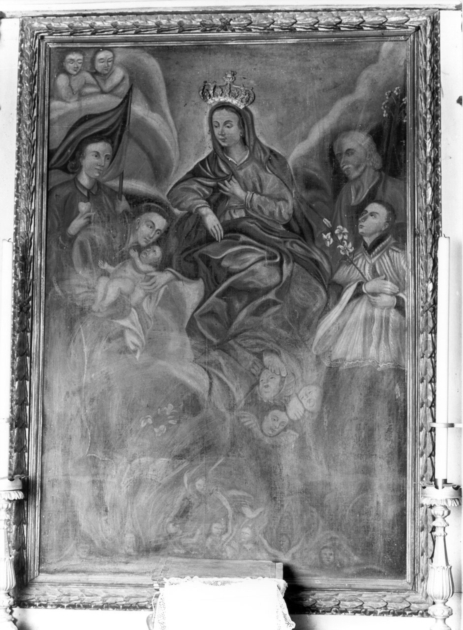 Madonna con altri personaggi (dipinto) - ambito italiano (sec. XIX)