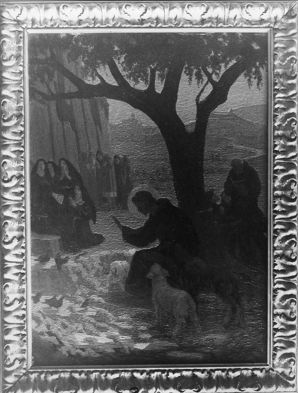 San Francesco d'Assisi predica agli uccelli (dipinto) di Daniele Arturo (sec. XX)