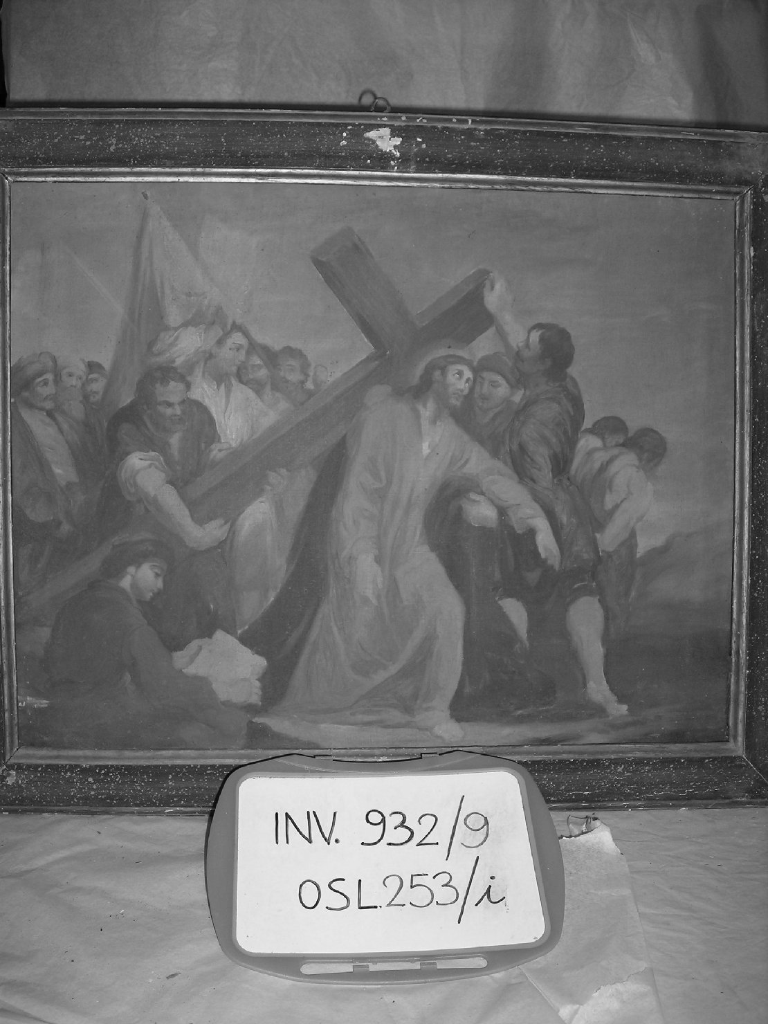vera croce eretta sul Golgota (dipinto) - ambito toscano (sec. XIX)