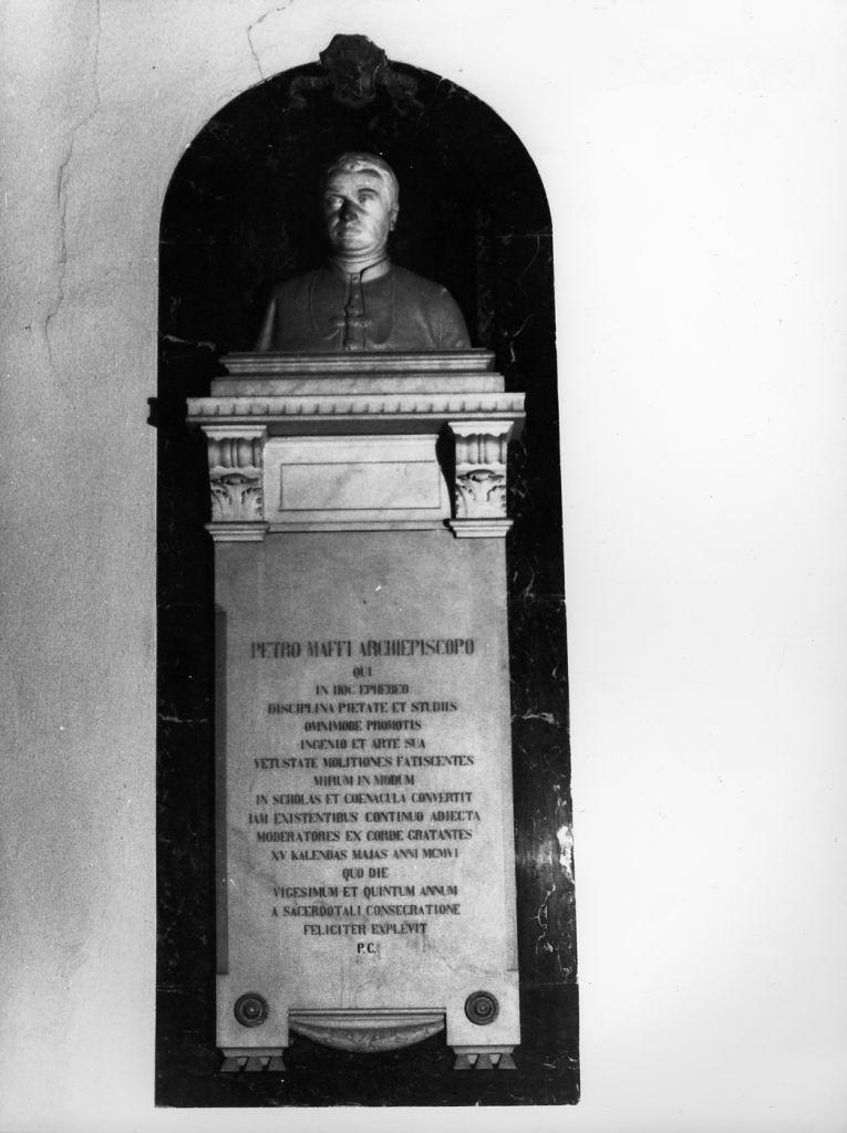 Arcivescovo Pietro Maffi (monumento) di Bozzano Antonio (inizio sec. XX)
