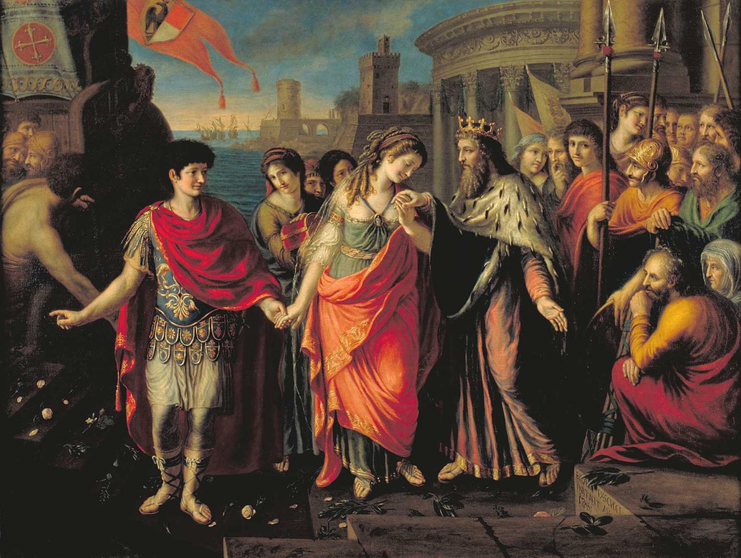 arrivo di Elena a Troia (dipinto, opera isolata) di Pascucci Francesco (sec. XVIII)