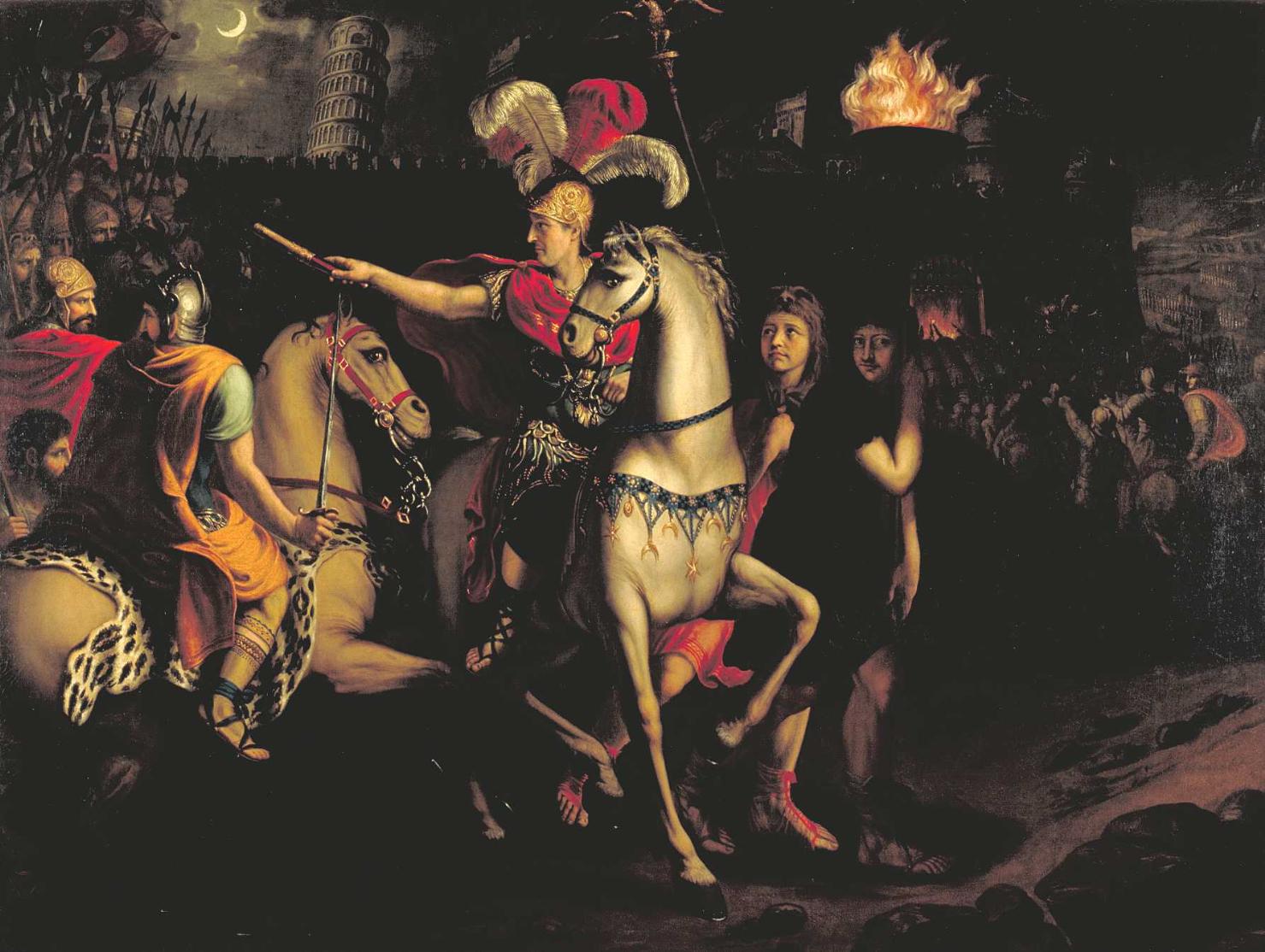 battaglia per la presa di Troia (dipinto, opera isolata) di Pascucci Francesco (sec. XVIII)