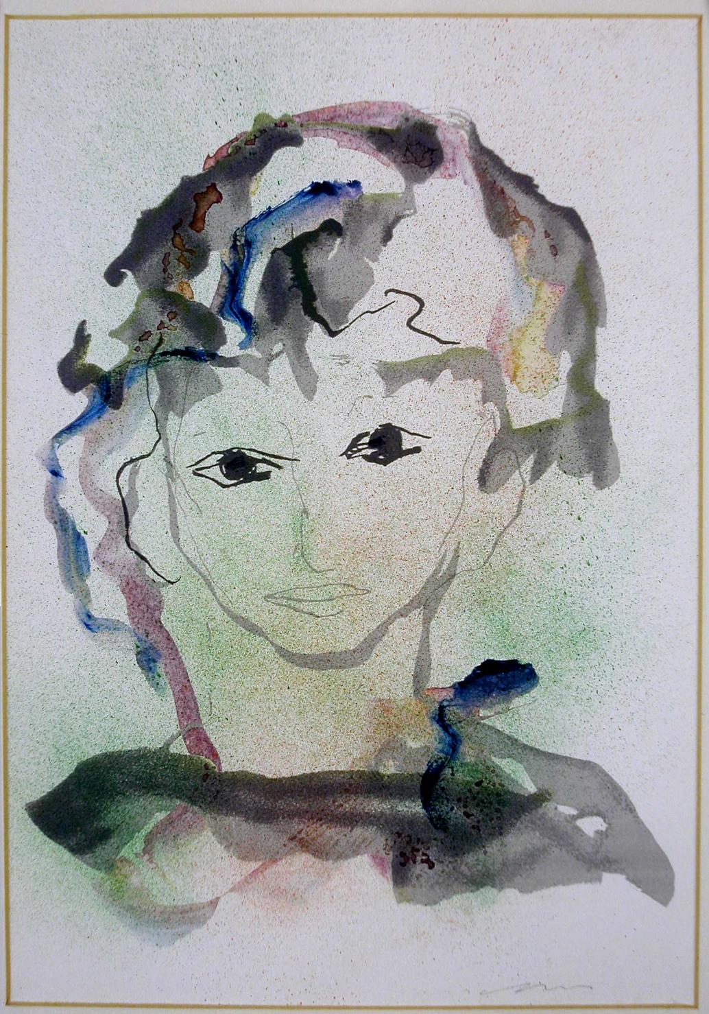 Volto di giovane, volto di giovane (dipinto, opera isolata) di Treccani Ernesto (seconda metà sec. XX)