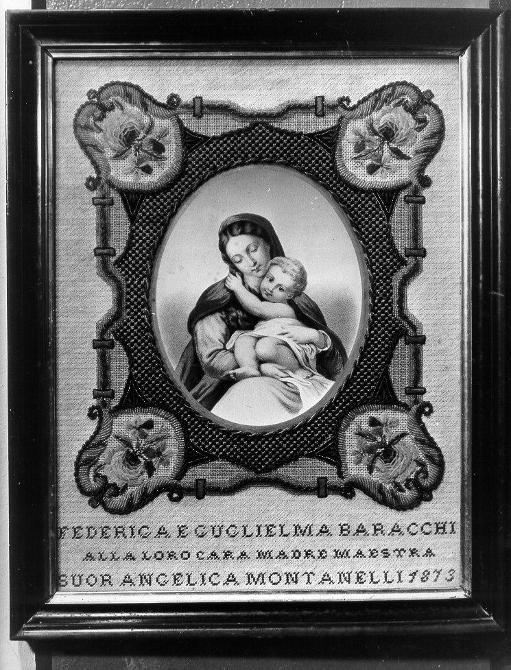 Madonna con Bambino (decorazione a ricamo) - bottega toscana (sec. XIX)