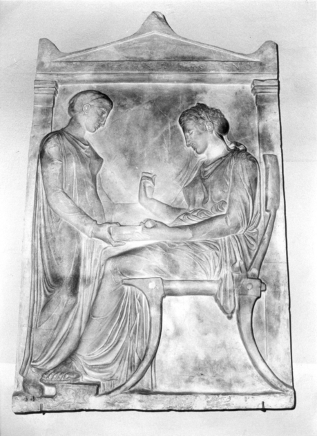 FIGURE FEMMINILI (stele funeraria) - ambito italiano (seconda metà sec. XIX)