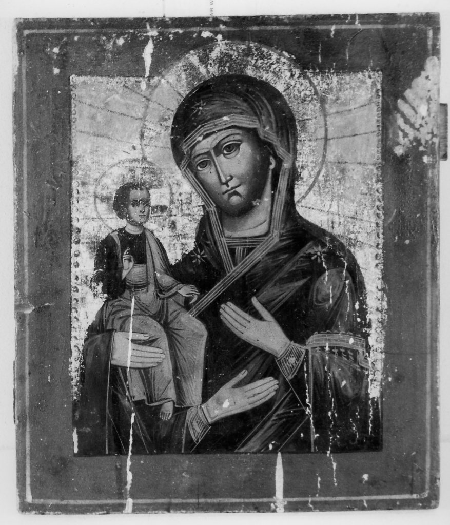 Odigitria dalle tre mani, Madonna con Bambino (icona) - ambito russo (sec. XIX)