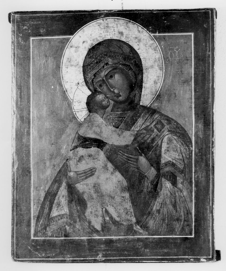 Madre di Dio di Vladimir, Madonna con Bambino (icona) - ambito russo (sec. XIX)
