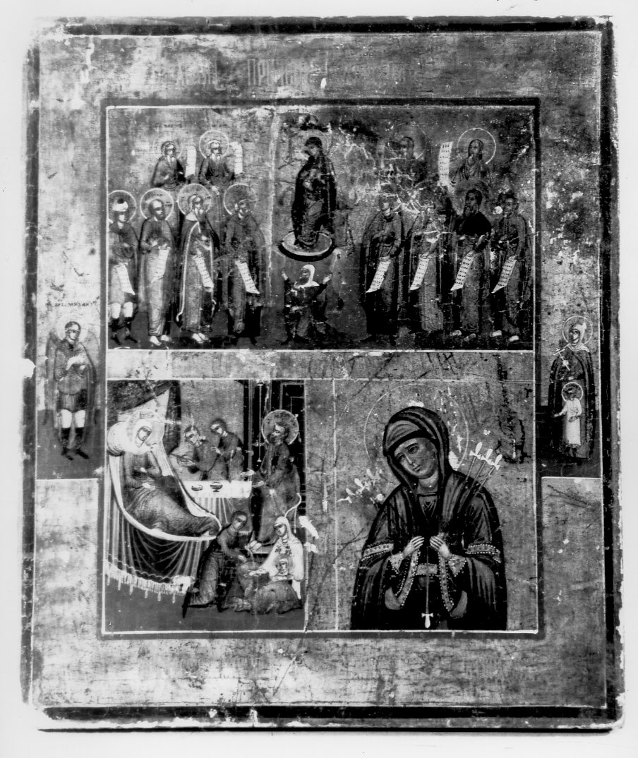 storie della vita della Madonna (?) (icona) - ambito russo (sec. XIX)