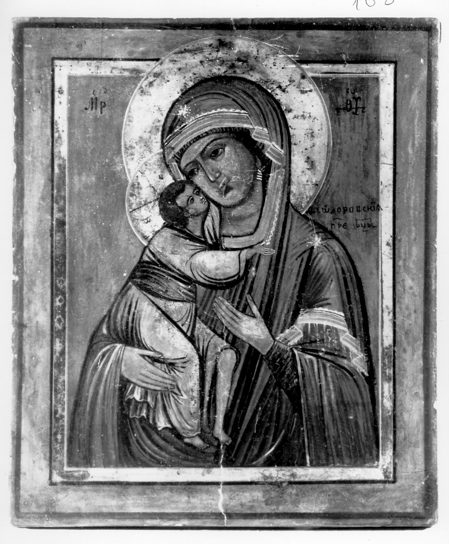 Madre di Dio di Vladimir, Madonna con Bambino (icona) - ambito russo (sec. XIX)