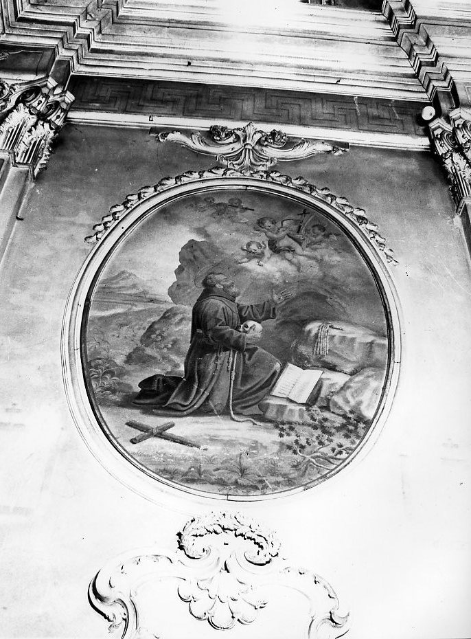 S. Pietro/ S. Antonio/ S. Francesco in meditazione nel deserto/S. Caterina da genova (decorazione pittorica) - ambito pisano (fine sec. XVIII)