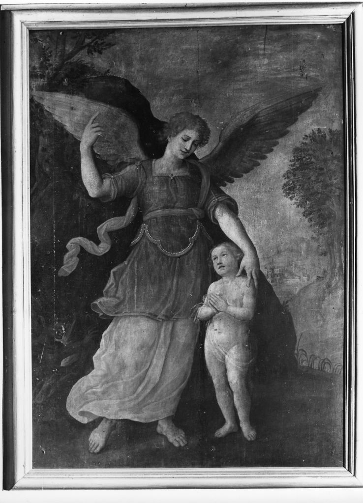angelo custode (dipinto) di Roncalli Cristoforo detto Pomarancio (attribuito) (secc. XVI/ XVII)