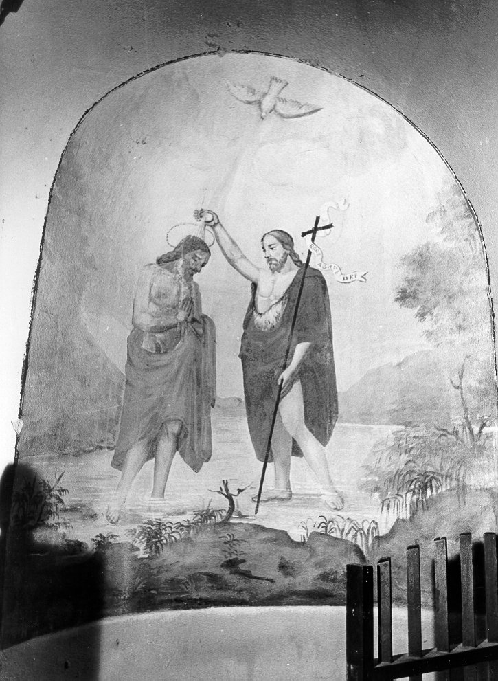 BATTESIMO DI CRISTO (dipinto) - ambito toscano (metà sec. XIX)