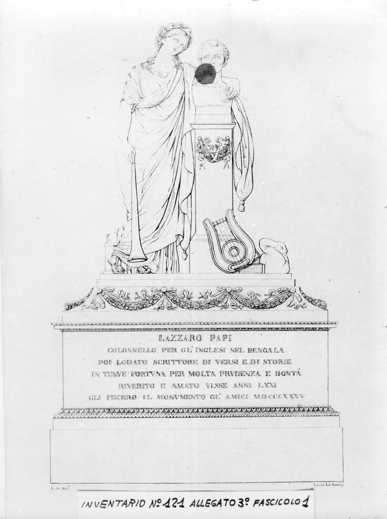 monumento funerario (stampa) di Citti (sec. XIX)