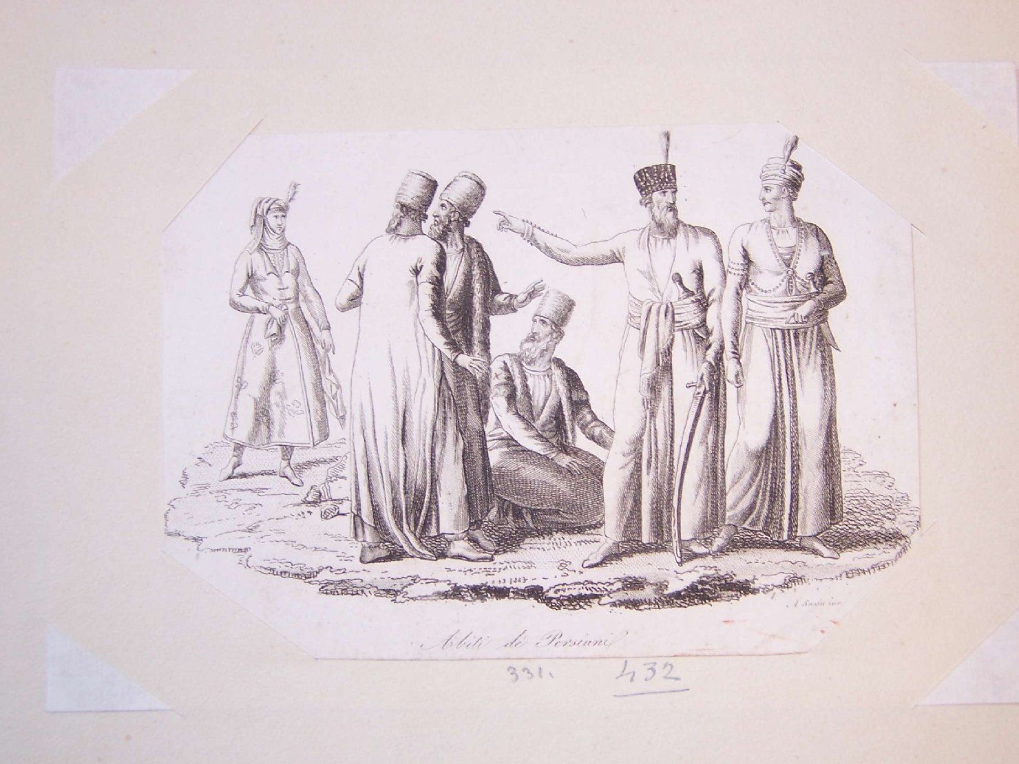 abiti tradizionali persiani (stampa) di Sasso A (sec. XIX)