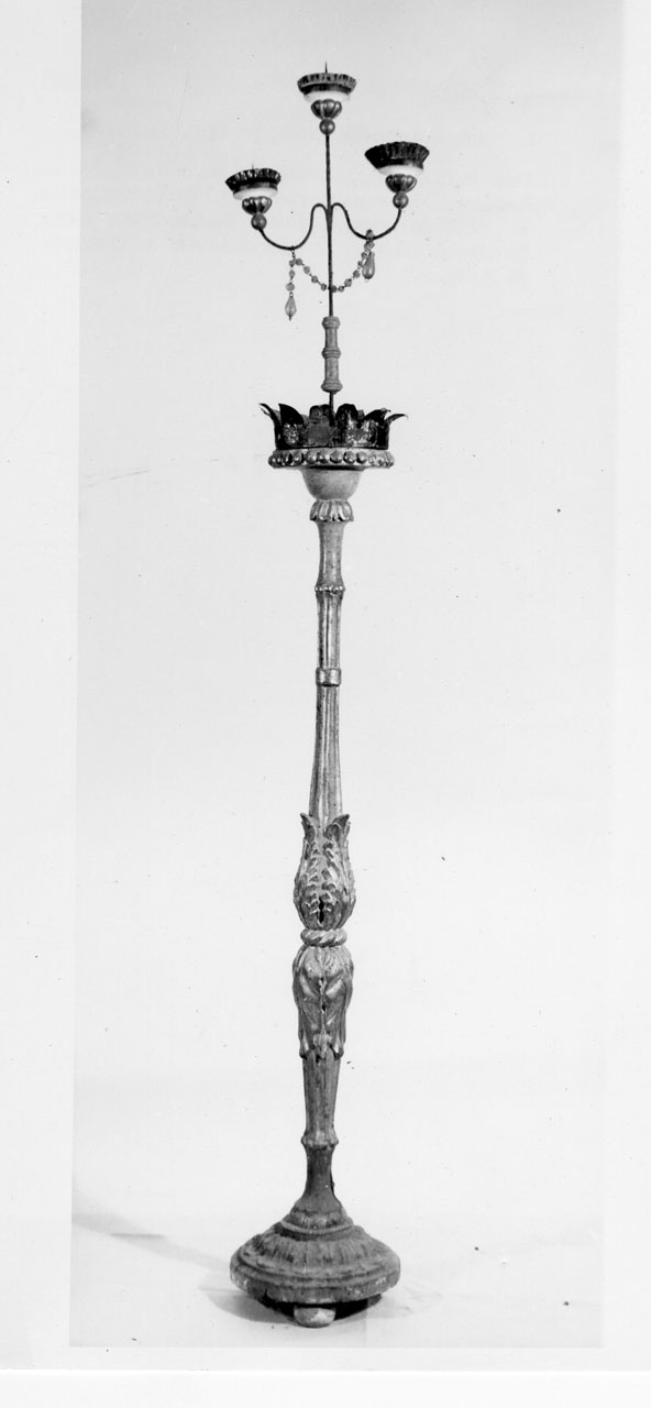 candelabro da chiesa, coppia - bottega toscana (sec. XIX)