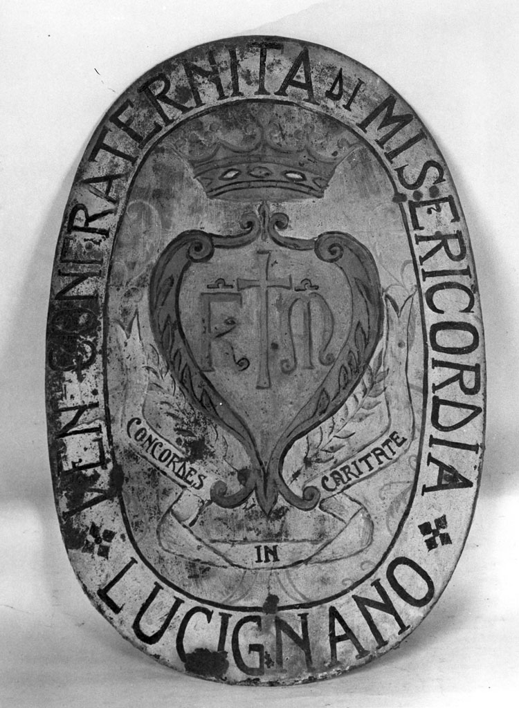 stemma della confraternita della Miaericordia di Lucignano (dipinto, opera isolata) - ambito aretino (sec. XIX)