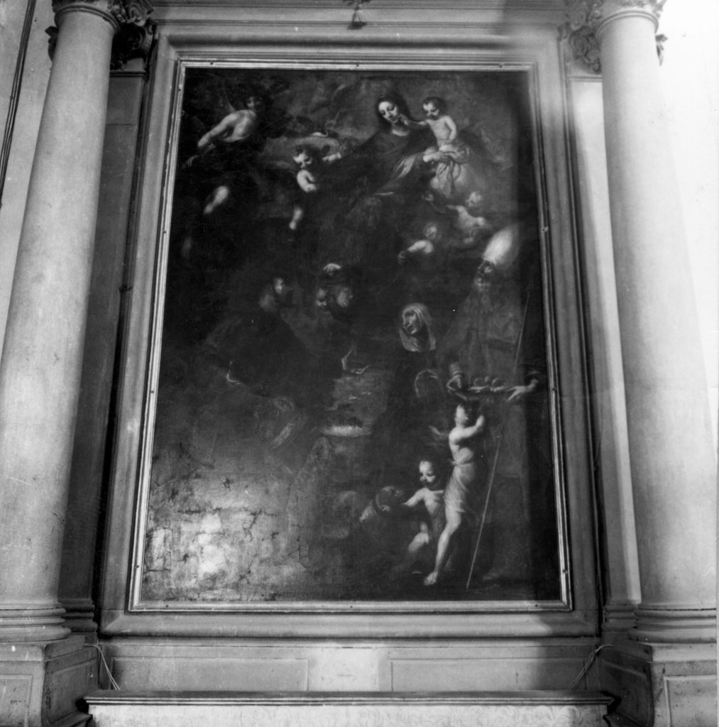Madonna con Bambino in gloria e santi (dipinto) di Rustici Francesco detto Rustichino (attribuito) (prima metà sec. XVII)