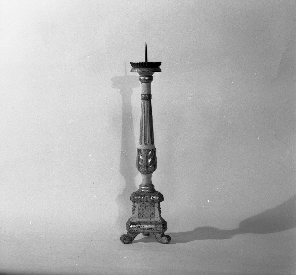candelabro da chiesa, serie - bottega toscana (inizio sec. XIX)