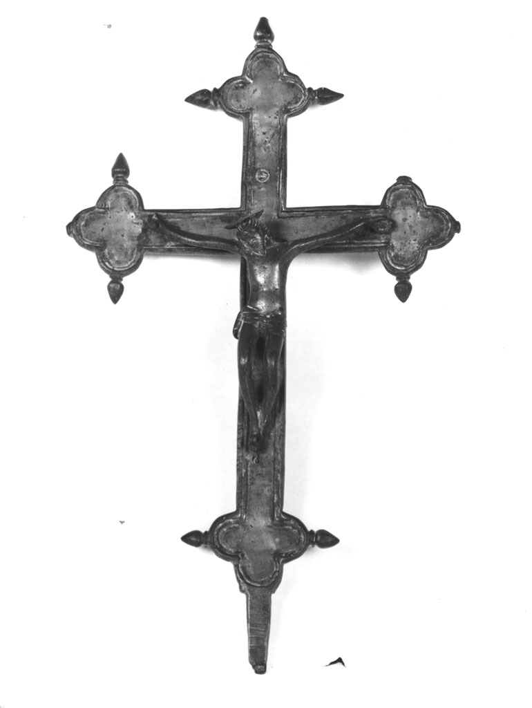 Cristo crocifisso (croce processionale, elemento d'insieme) - bottega toscana (secc. XIII/ XIV)