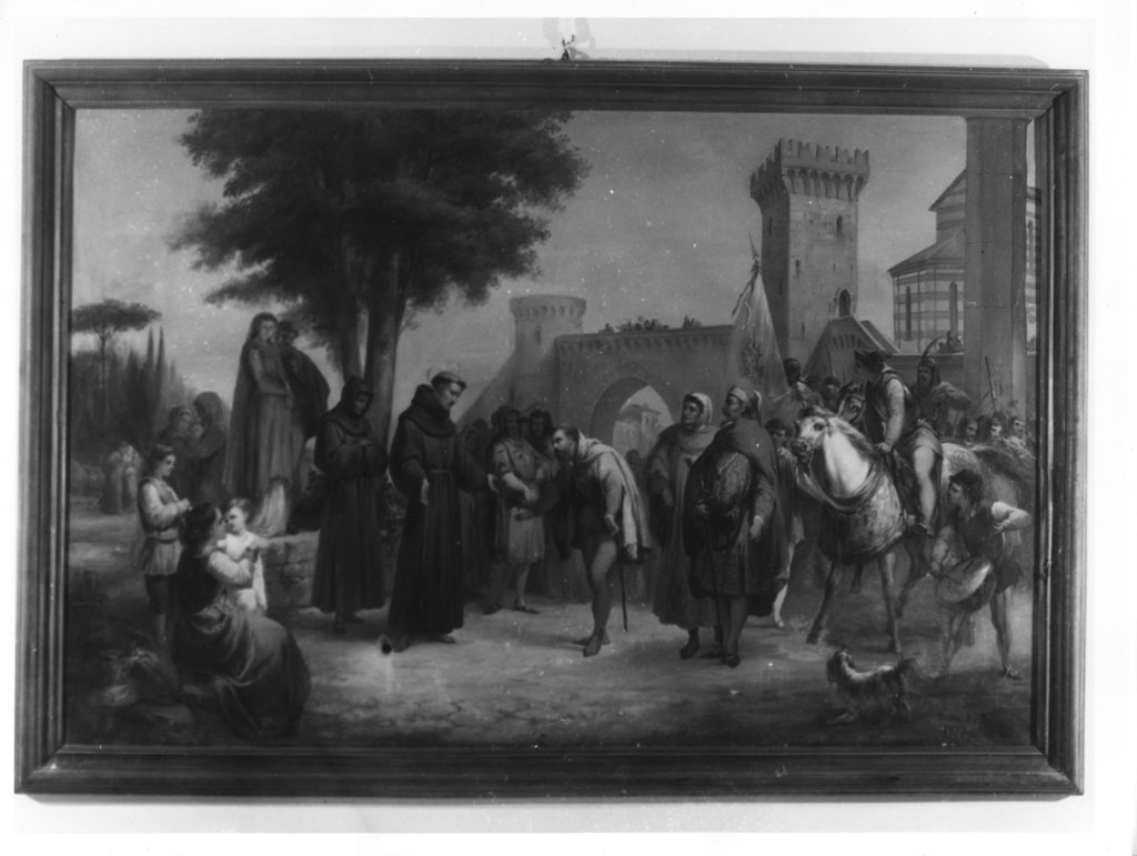 Incontro tra il Conte Orlando e San Francesco (dipinto) di Folchi Ferdinando (sec. XIX)