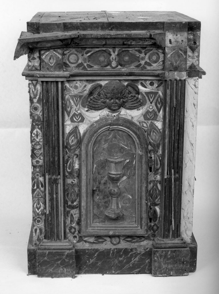 tabernacolo - a frontale architettonico - bottega toscana (fine/inizio secc. XVIII/ XIX)