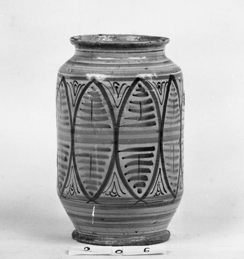 vaso da farmacia, opera isolata - bottega di Montelupo (fine/inizio secc. XVI/ XVII)
