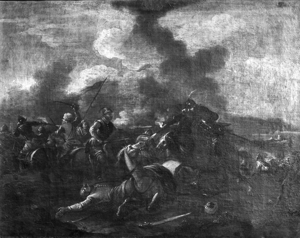 battaglia (dipinto) di Courtois Guillaume detto Borgognone (cerchia) (metà sec. XVII)
