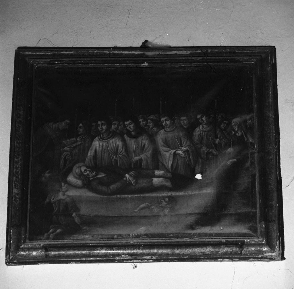 Alla morte di san Giliberto la campana della chiesa suona (dipinto, ciclo) - ambito aretino (seconda metà sec. XVII)