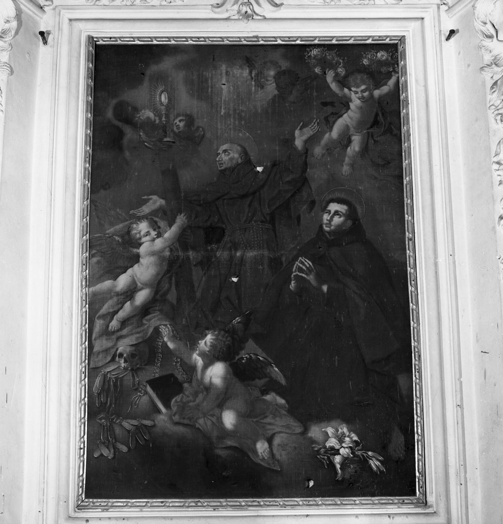 San Pietro d'Alcantara e Pasquale Baylon (dipinto) di Carlini Alberico Clemente (sec. XVIII)