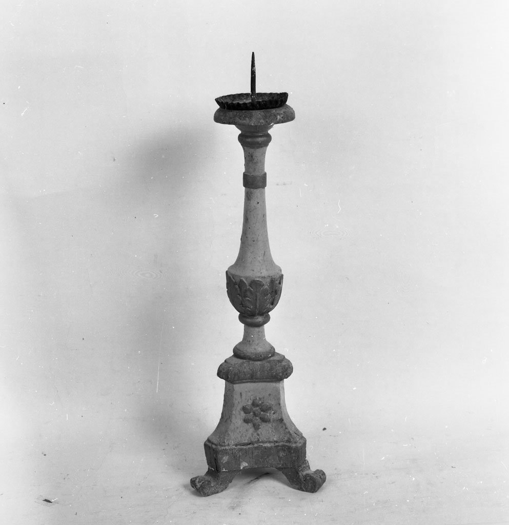 candeliere d'altare, serie - bottega toscana (metà sec. XIX)
