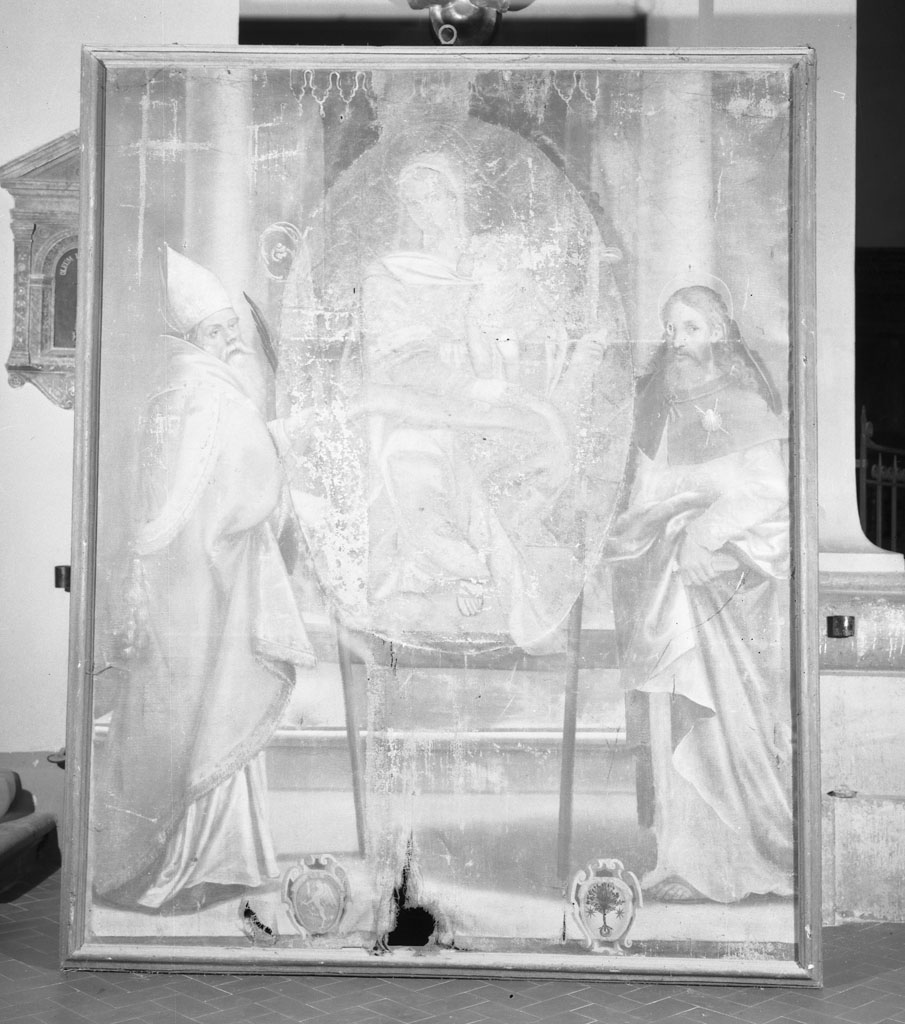 Madonna con Bambino tra san Rocco e san Giusto vescovo (dipinto) - ambito toscano (metà sec. XVII)