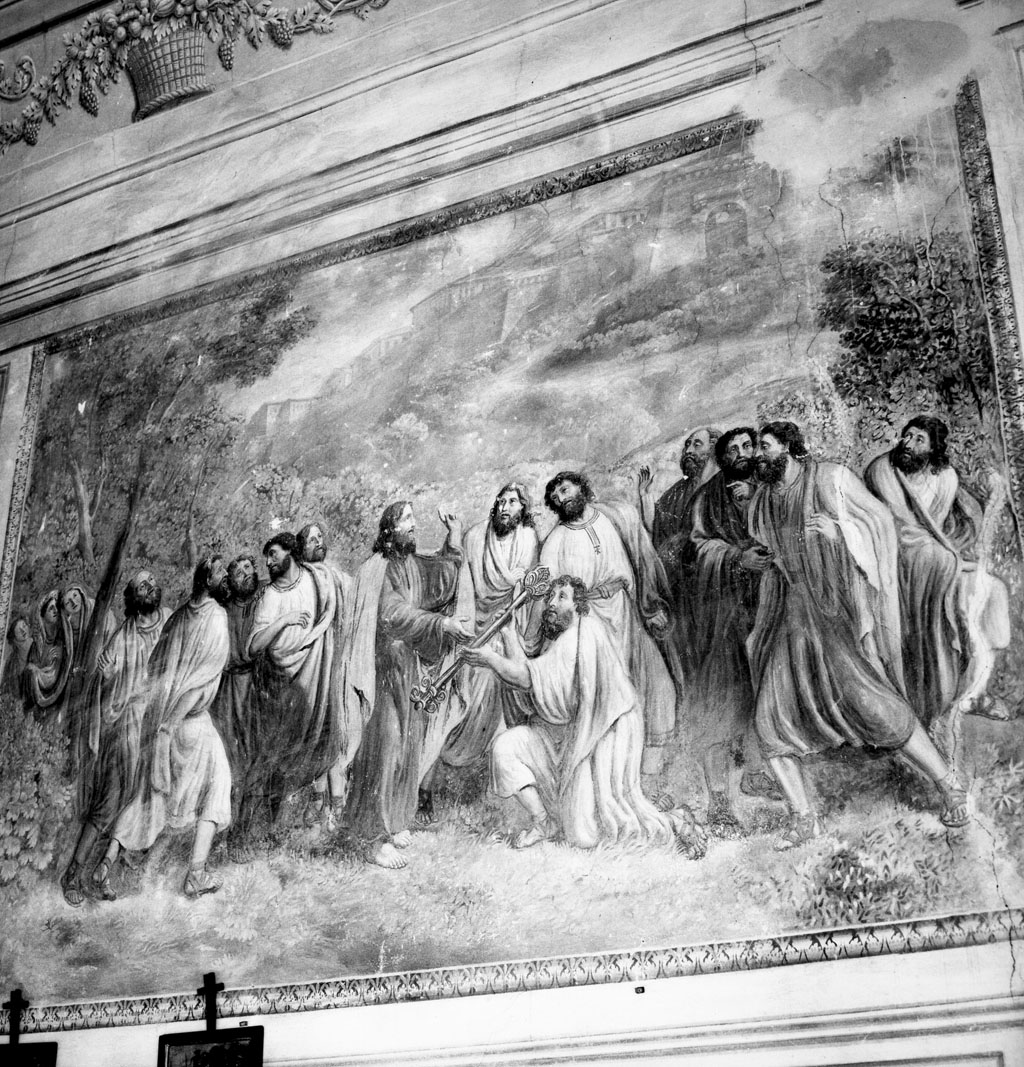 Cristo consegna le chiavi a San Pietro (dipinto) di Ademollo Luigi (sec. XIX)