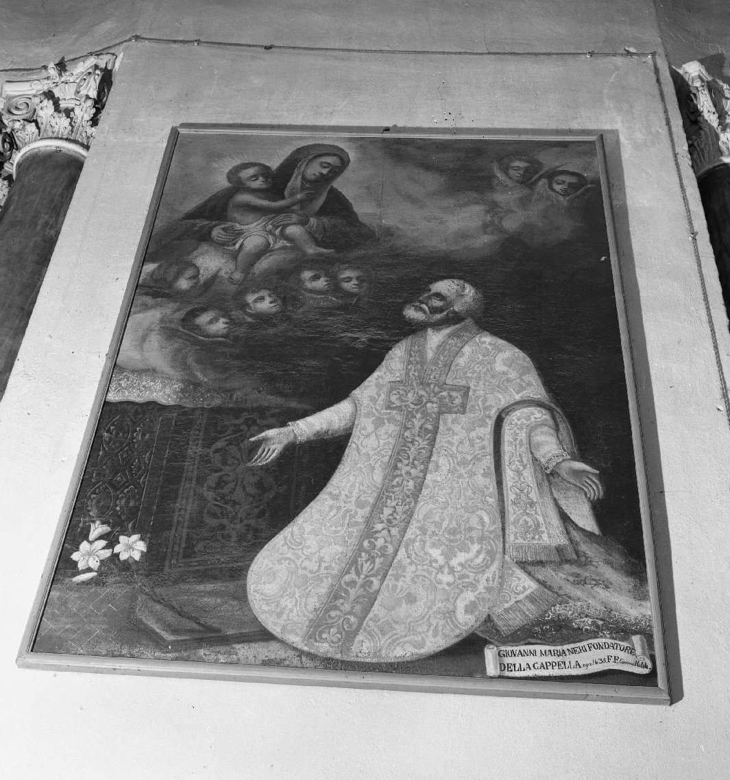 San Filippo Neri ha la visione della Madonna con Bambino (dipinto) - ambito toscano (sec. XVII)