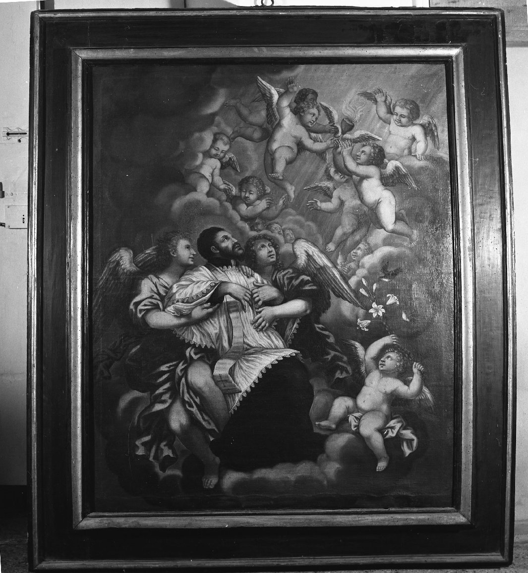 apparizione del Cuore di Gesù a San Filippo Neri moribondo (dipinto) - ambito cortonesco (metà sec. XVII)