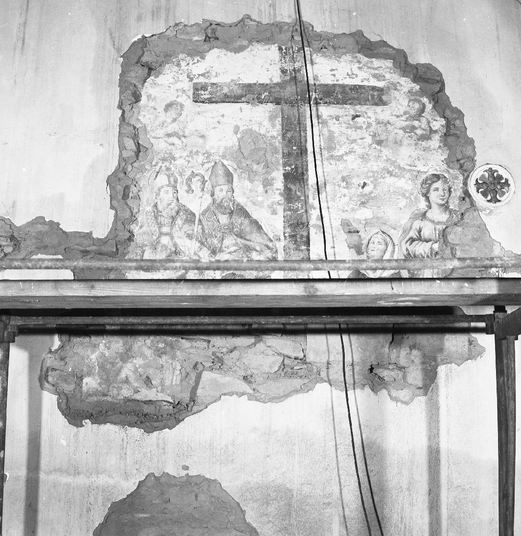 adorazione della croce (dipinto, frammento) - ambito cortonesco (primo quarto sec. XVI)