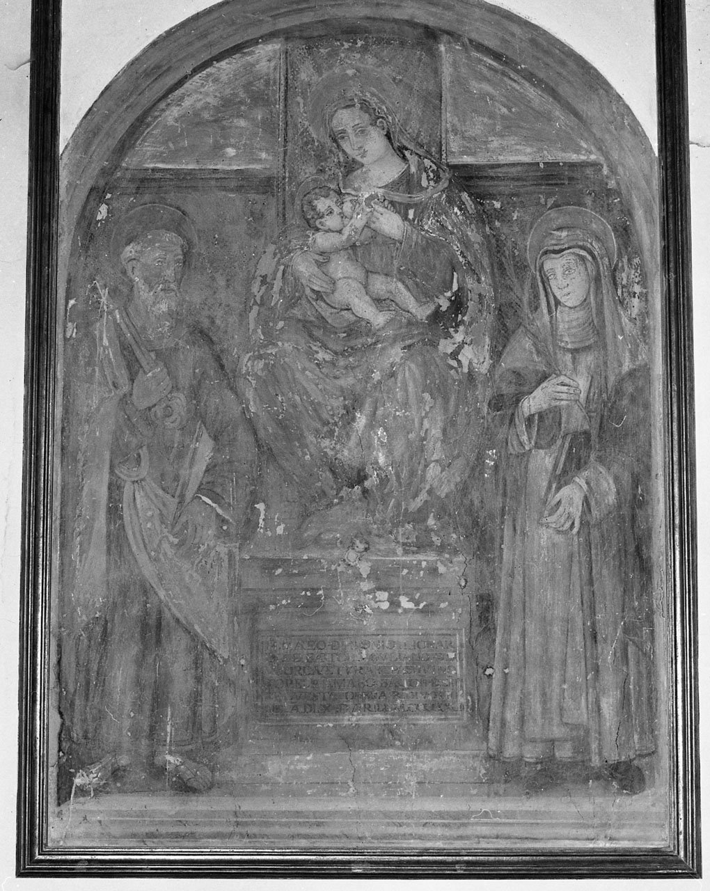 Madonna in trono che allatta il Bambino e santi (dipinto) - bottega toscana (sec. XVI)