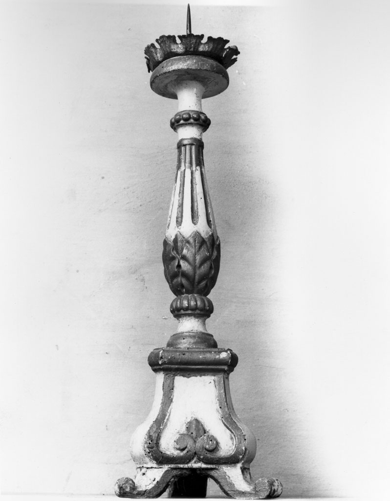 candeliere d'altare, serie - bottega aretina (inizio sec. XIX)